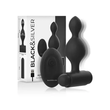Black&Silver - Telecomando Telecomando Con Plug Anale In Silicone Piccolo Tucker - BLACK&SILVER - Vibratori | erosidea.com
