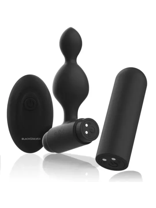 Black&Silver - Telecomando Telecomando Con Plug Anale In Silicone Piccolo Tucker - BLACK&SILVER - Vibratori | erosidea.com