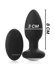 Black&Silver - Telecomando Rotatore Anale In Silicone Con Tappo Pozzetti - BLACK&SILVER - Vibratori | erosidea.com