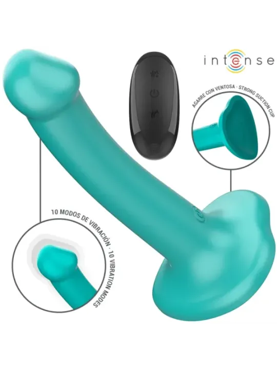 Intense - Katie Vibratore Con Ventosa 10 Vibrazioni Telecomando Blu - INTENSE REMOTE CONTROL - Vibratori | erosidea.com