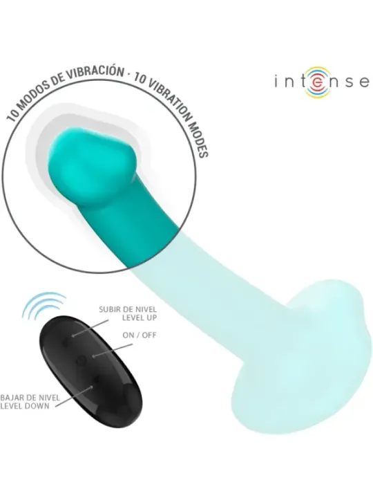 Intense - Katie Vibratore Con Ventosa 10 Vibrazioni Telecomando Blu - INTENSE REMOTE CONTROL - Vibratori | erosidea.com