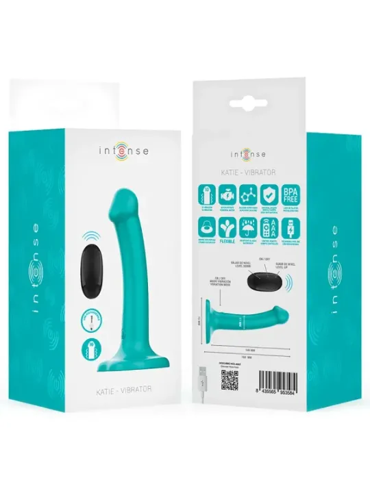 Intense - Katie Vibratore Con Ventosa 10 Vibrazioni Telecomando Blu - INTENSE REMOTE CONTROL - Vibratori | erosidea.com