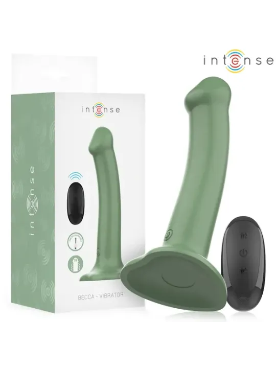 Intense - Vibratore Becca Con Ventosa 10 Vibrazioni Telecomando Verde - INTENSE REMOTE CONTROL - Vibratori | erosidea.com