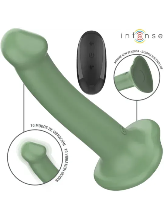Intense - Vibratore Becca Con Ventosa 10 Vibrazioni Telecomando Verde - INTENSE REMOTE CONTROL - Vibratori | erosidea.com