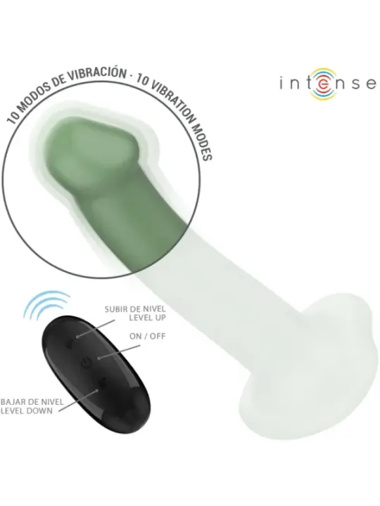 Intense - Vibratore Becca Con Ventosa 10 Vibrazioni Telecomando Verde - INTENSE REMOTE CONTROL - Vibratori | erosidea.com
