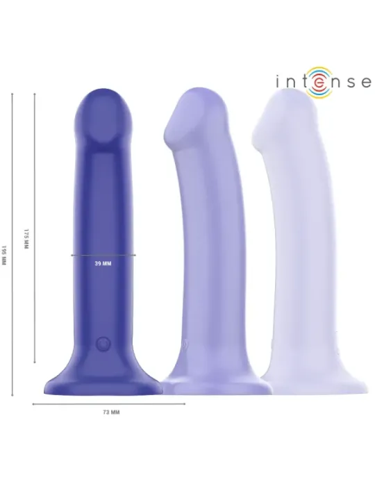 Intense - Vibratore Victoria Con Ventosa 10 Vibrazioni Blu Scuro Telecomando - INTENSE REMOTE CONTROL - Vibratori | erosidea.com