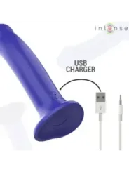 Intense - Vibratore Victoria Con Ventosa 10 Vibrazioni Blu Scuro Telecomando - INTENSE REMOTE CONTROL - Vibratori | erosidea.com