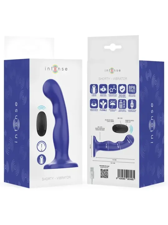 Intense - Vibratore Shorty Con Ventosa Telecomando Blu - INTENSE REMOTE CONTROL - Vibratori | erosidea.com