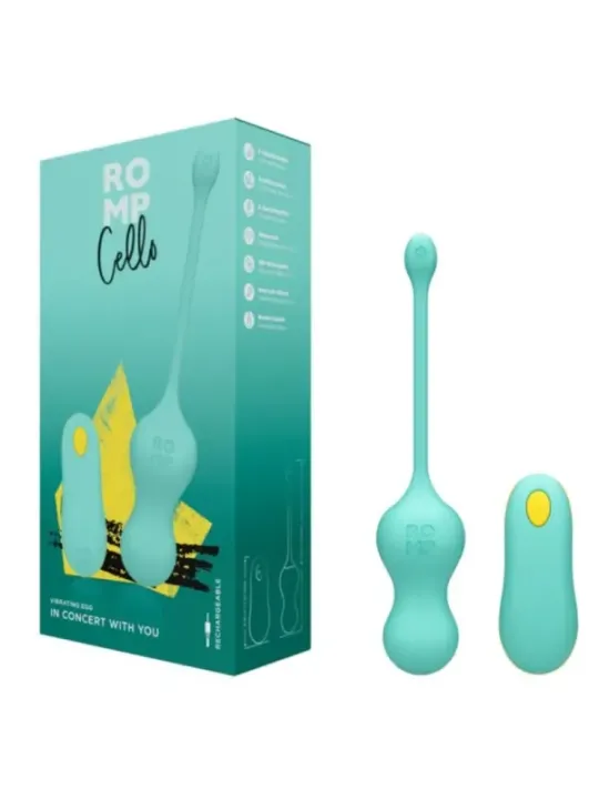 Romp - Cello Vibratore Multifunzione A Uovo Turchese Con Telecomando - ROMP - Vibratori | erosidea.com