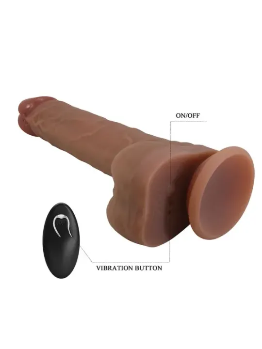 Pretty Love - Jonathan Vibratore Realistico Con Spinta E Telecomando Marrone - REMOTE CONTROL - Vibratori | erosidea.com