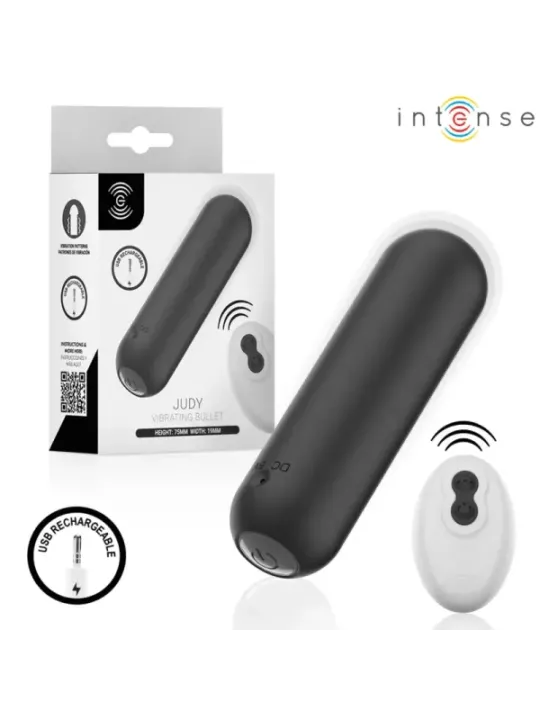 Intense - Judy Vibratore A Proiettile Ricaricabile Con Telecomando Nero - INTENSE REMOTE CONTROL - Vibratori | erosidea.com