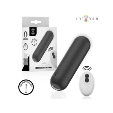 Intense - Judy Vibratore A Proiettile Ricaricabile Con Telecomando Nero - INTENSE REMOTE CONTROL - Vibratori | erosidea.com