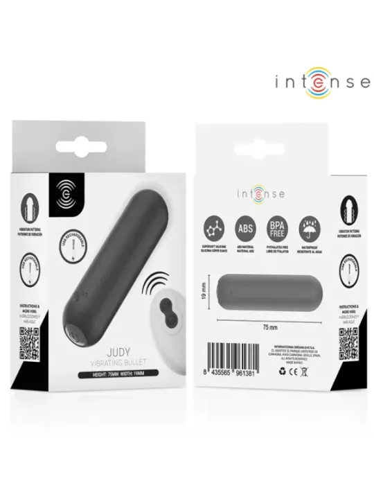 Intense - Judy Vibratore A Proiettile Ricaricabile Con Telecomando Nero - INTENSE REMOTE CONTROL - Vibratori | erosidea.com