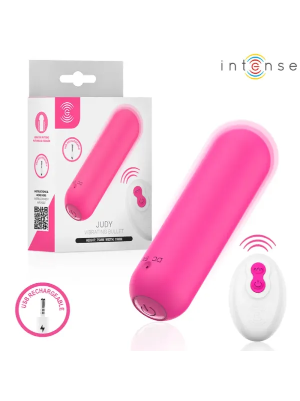 Intense - Judy Vibratore Ricaricabile A Forma Di Bulbo Con Telecomando Rosa - INTENSE REMOTE CONTROL - Vibratori | erosidea.com