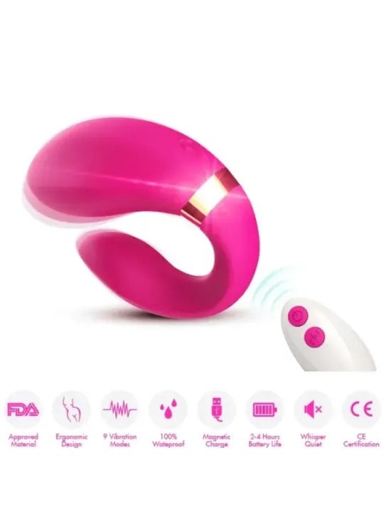 Armony - Vibratore A Mezzaluna Per Coppia Telecomando Fucsia - ARMONY FOR COUPLES - Vibratori per Coppia | erosidea.com