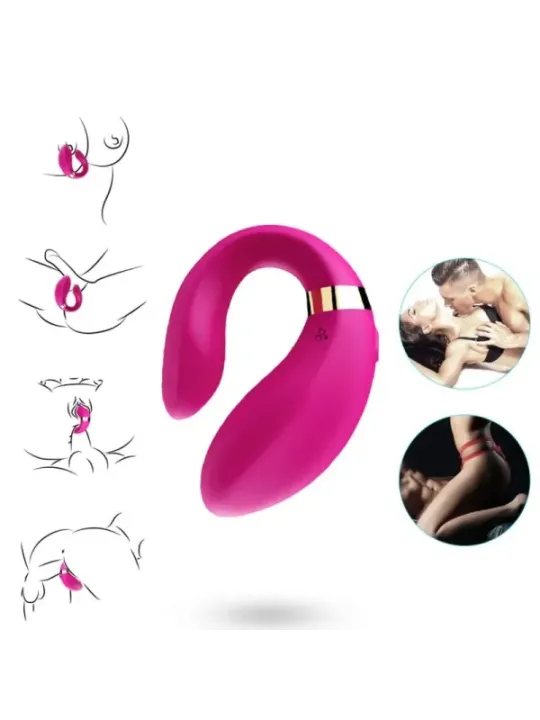 Armony - Vibratore A Mezzaluna Per Coppia Telecomando Fucsia - ARMONY FOR COUPLES - Vibratori per Coppia | erosidea.com
