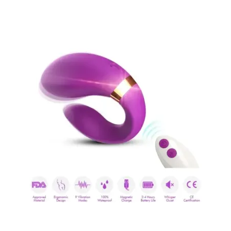 Armony - Vibratore A Mezzaluna Per Coppia Telecomando Viola - ARMONY FOR COUPLES - Vibratori per Coppia | erosidea.com