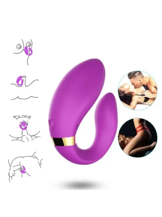 Armony - Vibratore A Mezzaluna Per Coppia Telecomando Viola - ARMONY FOR COUPLES - Vibratori per Coppia | erosidea.com