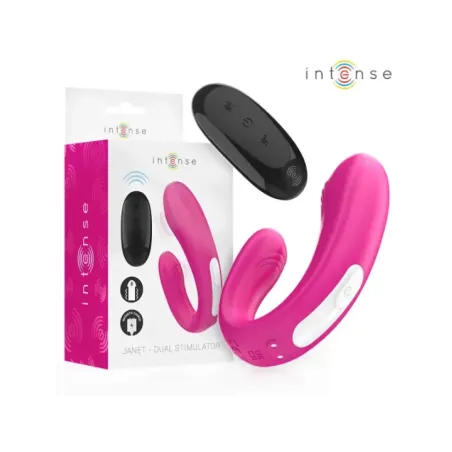 Intense - Janet Dual Stimolatore E Vibratore A Forma Di U Con Telecomando Rosa - INTENSE REMOTE CONTROL - Vibratori per Coppia | erosidea.com