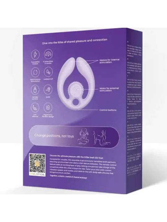 Snail Vibe - Gizi Duo Stimolatore Di Coppia Con Telecomando Lilla - SNAIL VIBE - Vibratori per Coppia | erosidea.com