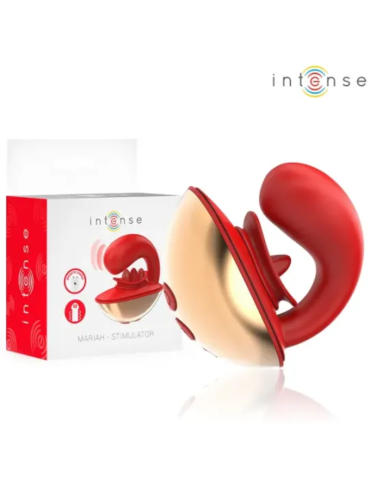 Intense - Vibratore E Stimolatore Mariah A Forma Di U 10 Vibrazioni Rosso - INTENSE HIGH TECH - Vibratori per Coppia | erosidea.com