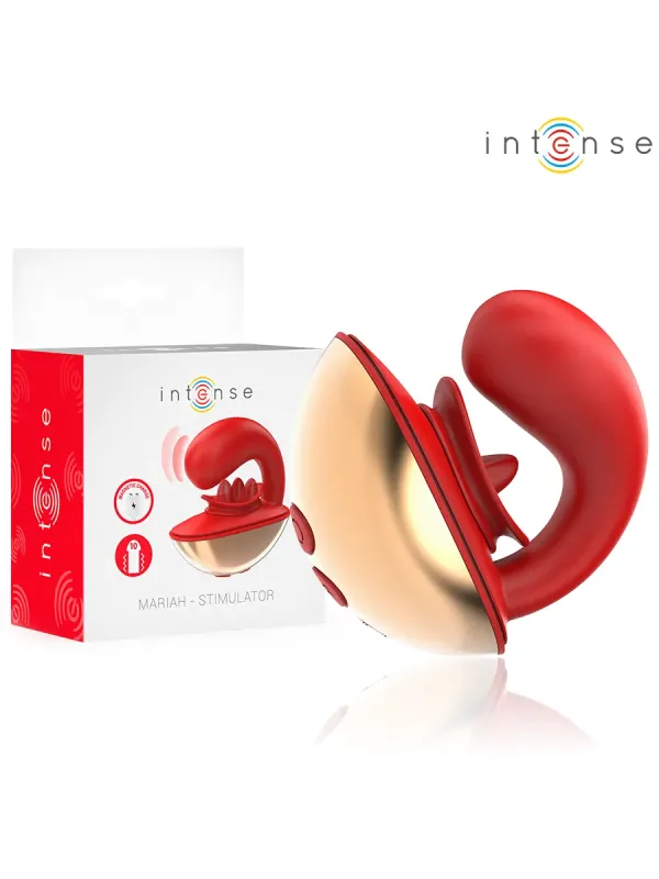 Intense - Vibratore E Stimolatore Mariah A Forma Di U 10 Vibrazioni Rosso - INTENSE HIGH TECH - Vibratori per Coppia | erosidea.com