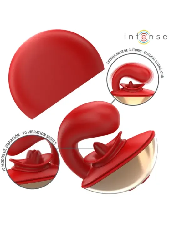 Intense - Vibratore E Stimolatore Mariah A Forma Di U 10 Vibrazioni Rosso - INTENSE HIGH TECH - Vibratori per Coppia | erosidea.com