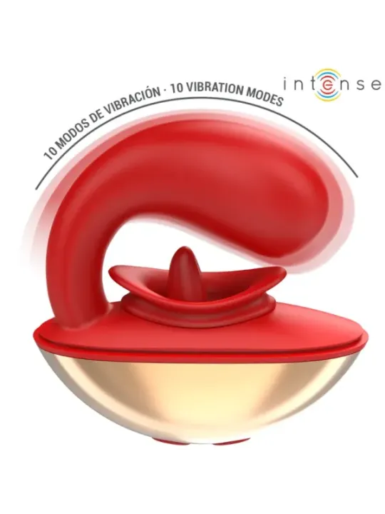 Intense - Vibratore E Stimolatore Mariah A Forma Di U 10 Vibrazioni Rosso - INTENSE HIGH TECH - Vibratori per Coppia | erosidea.com