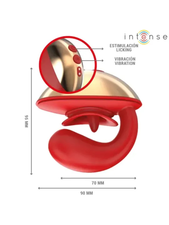 Intense - Vibratore E Stimolatore Mariah A Forma Di U 10 Vibrazioni Rosso - INTENSE HIGH TECH - Vibratori per Coppia | erosidea.com