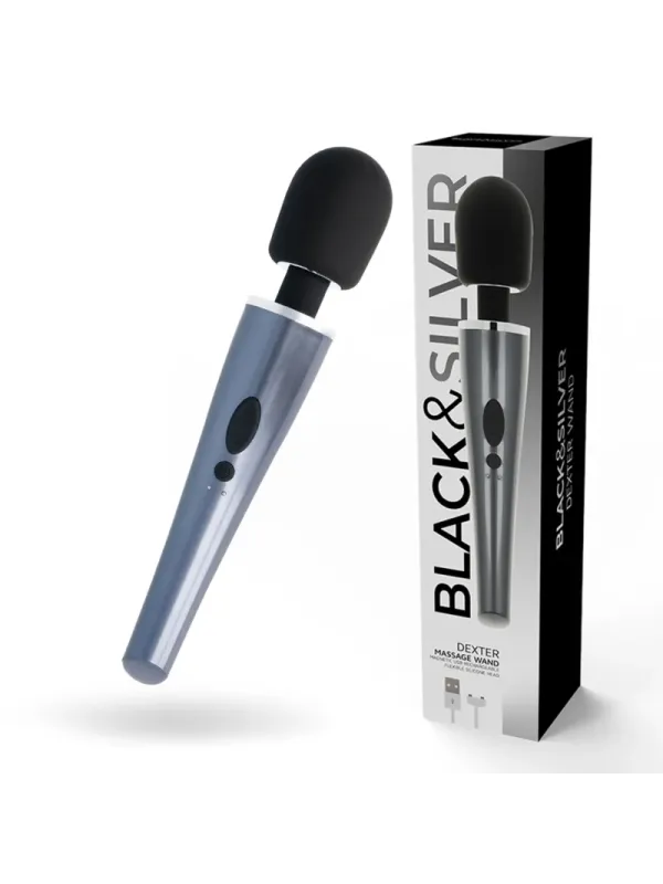Black&Silver - Bacchetta Da Massaggio Dexter - BLACK&SILVER - Magic Wand | erosidea.com