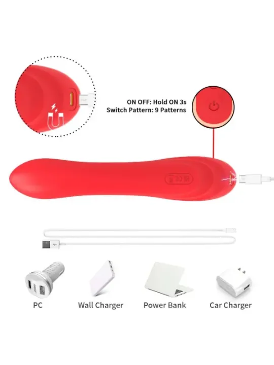 Armony - Vibratore Stimolatore Punto G E Clitoride Con Lingua Oscillante Rosso - ARMONY VIBRATORS - Vibratori punto G | erosidea.com