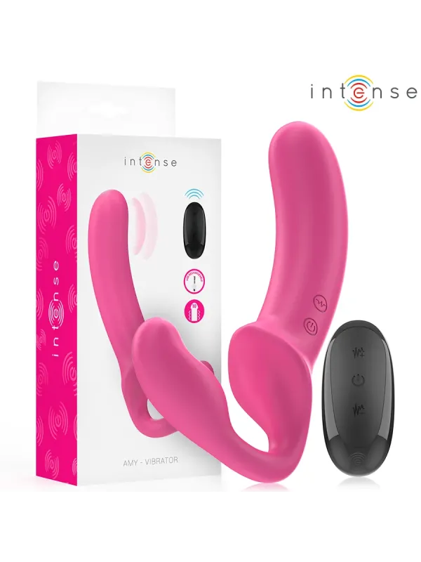 Intense - Amy Doppio Vibratore 20 Cm Rosa Telecomando - INTENSE REMOTE CONTROL - Vibratori punto G | erosidea.com