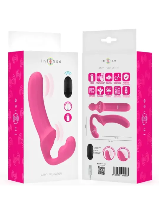 Intense - Amy Doppio Vibratore 20 Cm Rosa Telecomando - INTENSE REMOTE CONTROL - Vibratori punto G | erosidea.com