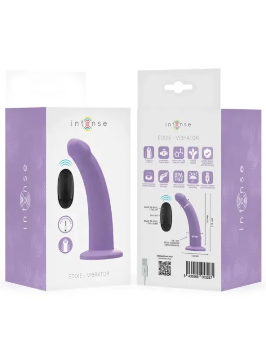 Intense - Vibratore Eddie 175 Cm 10 Vibrazioni Viola Telecomando - INTENSE REMOTE CONTROL - Vibratori punto G | erosidea.com