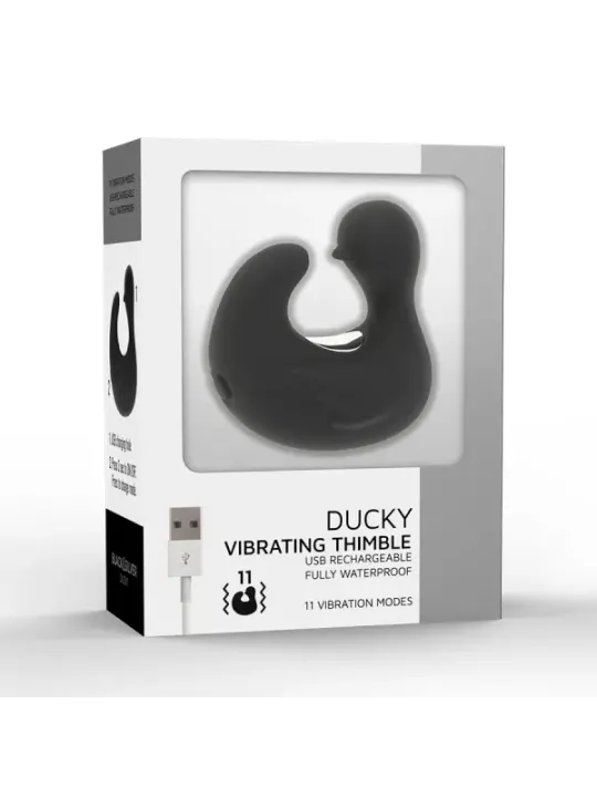 Black&Silver - Duckymania Ditale Ricaricabile Stimolante D'anatra In Silicone - BLACK&SILVER - Vibratori Mini | erosidea.com