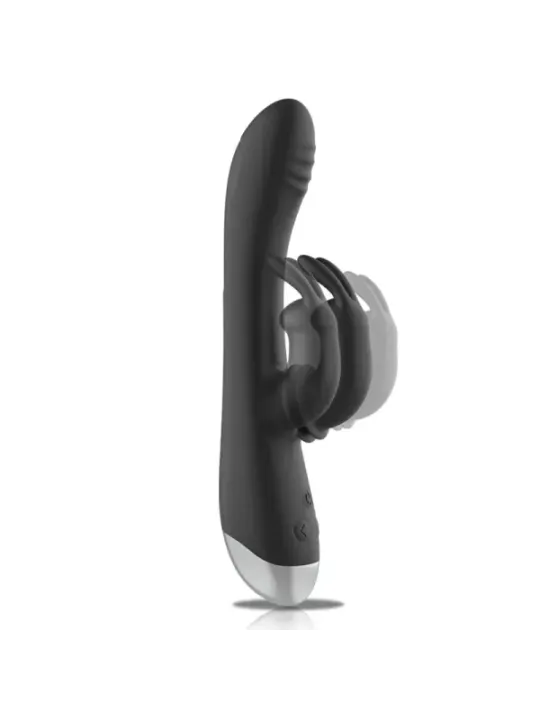 Black&Silver - Dj. Stimolatore Coniglio In Silicone Ricaricabile Adam Nero - BLACK&SILVER - Vibratori Rabbit | erosidea.com