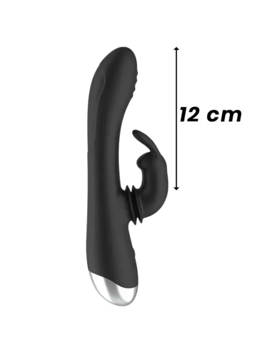 Black&Silver - Dj. Stimolatore Coniglio In Silicone Ricaricabile Adam Nero - BLACK&SILVER - Vibratori Rabbit | erosidea.com