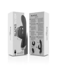Black&Silver - Dj. Stimolatore Coniglio In Silicone Ricaricabile Adam Nero - BLACK&SILVER - Vibratori Rabbit | erosidea.com