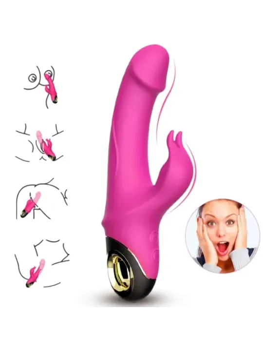 Armony - Meteror Dildo Vibratore Rabbit Rotator Fucsia - ARMONY VIBRATORS - Vibratori Rabbit | erosidea.com