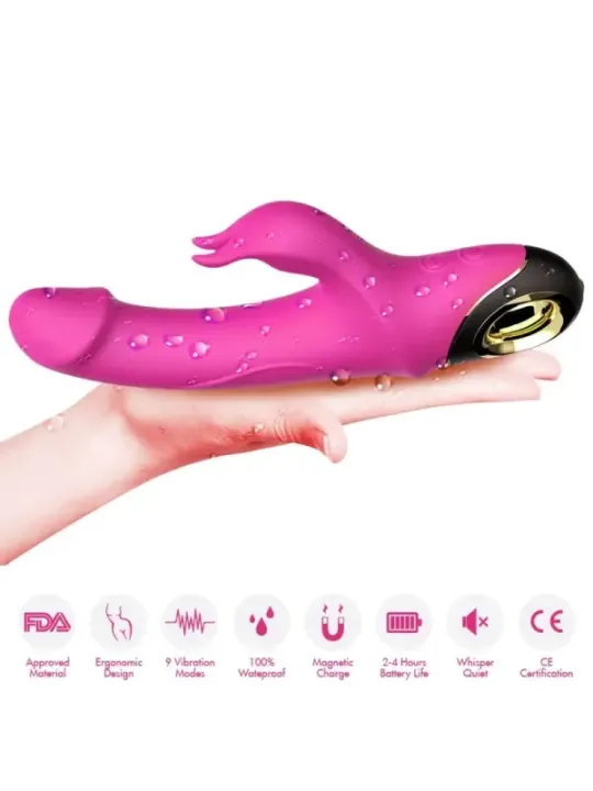 Armony - Meteror Dildo Vibratore Rabbit Rotator Fucsia - ARMONY VIBRATORS - Vibratori Rabbit | erosidea.com