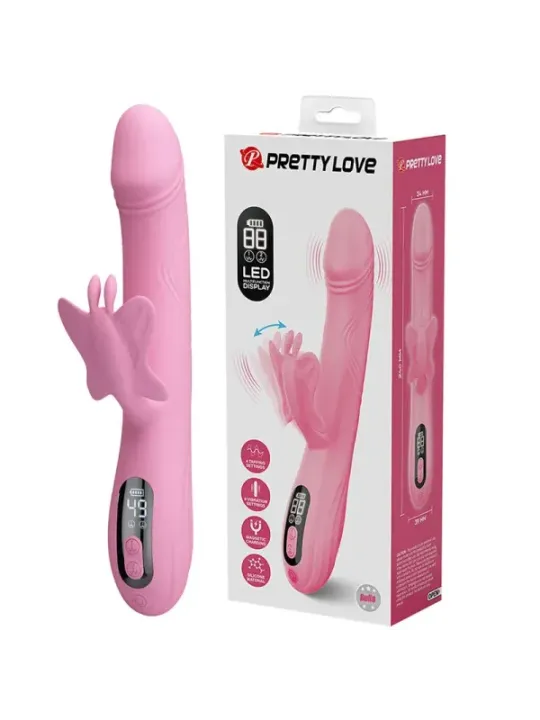 Pretty Love - Vibratore Bella Rabbit Con Stimolazione A Farfalla E Led Rosa - HIGH TECH - Vibratori Rabbit | erosidea.com
