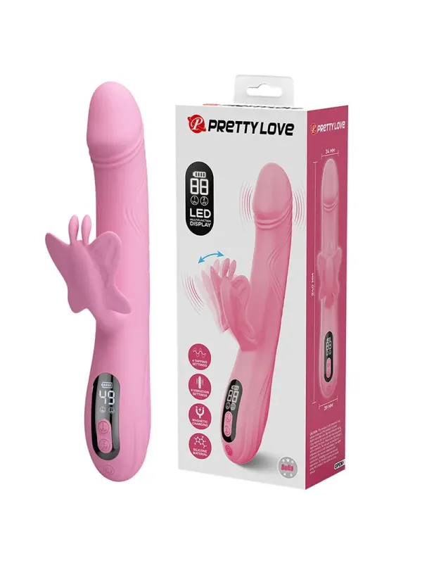 Pretty Love - Vibratore Bella Rabbit Con Stimolazione A Farfalla E Led Rosa - HIGH TECH - Vibratori Rabbit | erosidea.com