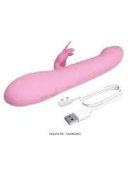 Pretty Love - Vibratore Bella Rabbit Con Stimolazione A Farfalla E Led Rosa - HIGH TECH - Vibratori Rabbit | erosidea.com