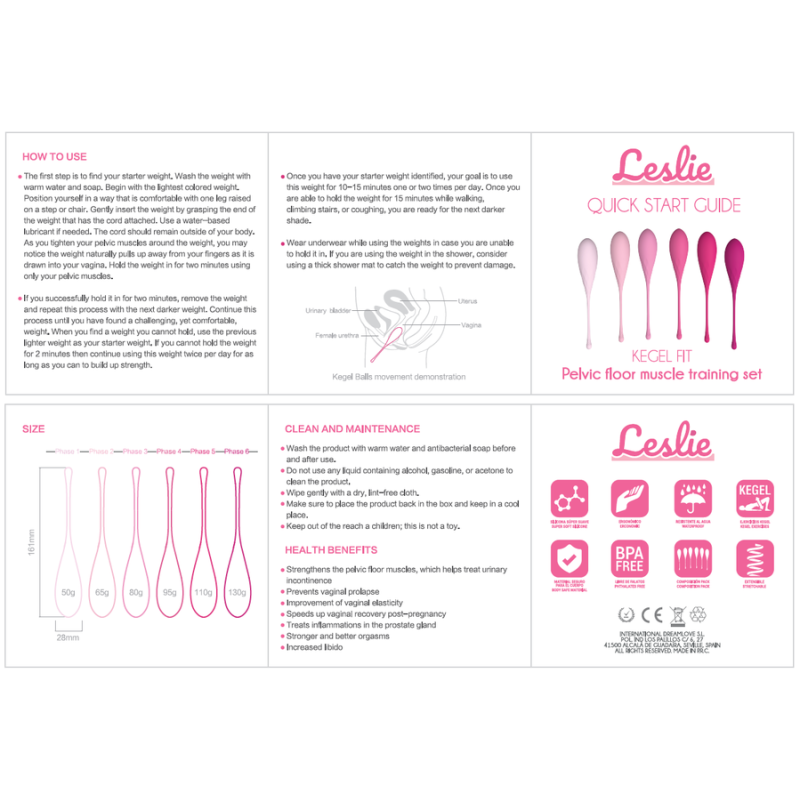 Leslie - Set Per Allenamento Muscoli Pelvici Kegel Fit 6 Pezzi - LESLIE - Ovetti Palline Sfere | erosidea.com