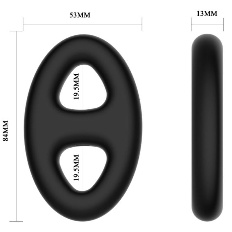 Crazy Bull - Anello Doppio Ovale In Silicone - CRAZY BULL - Anelli Fallici | erosidea.com