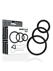 Addicted Toys - Set Di Anelli Per Pene Nero - Addicted Toys - Anelli Fallici | erosidea.com
