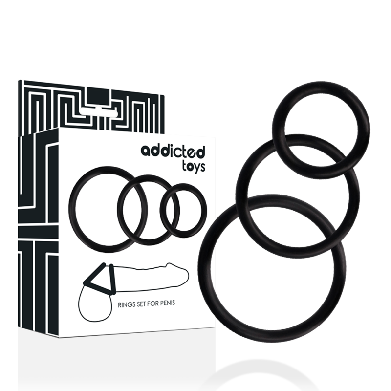 Addicted Toys - Set Di Anelli Per Pene Nero - Addicted Toys - Anelli Fallici | erosidea.com