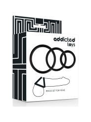 Addicted Toys - Set Di Anelli Per Pene Nero - Addicted Toys - Anelli Fallici | erosidea.com