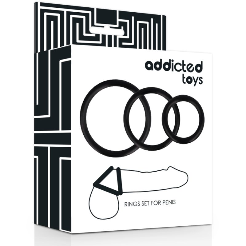 Addicted Toys - Set Di Anelli Per Pene Nero - Addicted Toys - Anelli Fallici | erosidea.com