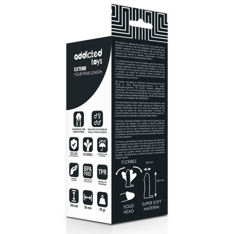 Addicted Toys - Estendono Il Tuo Pene 16 Cm - Addicted Toys - Guaine e Prolunghe | erosidea.com